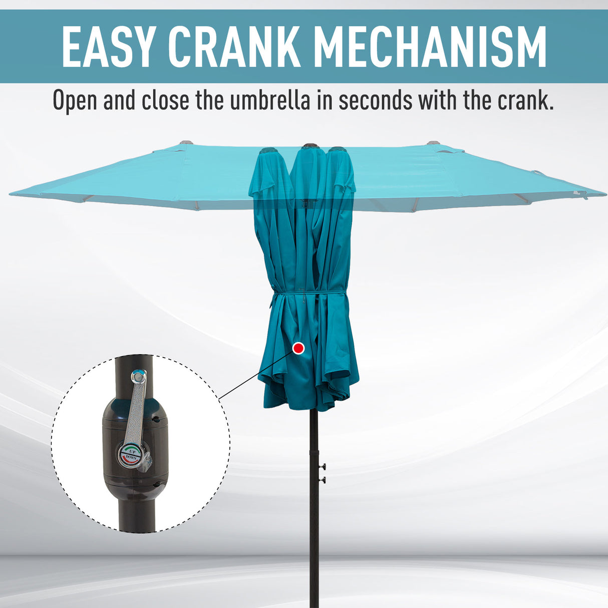 Polyester Double Sided Parasol Umbrella 460cm Width x 270cm Depth - Velmora