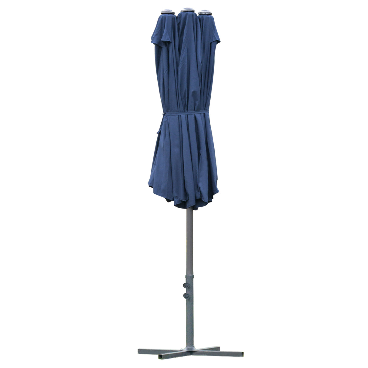 Polyester Double Sided Parasol Umbrella With Cross Base 460cm Width x 270cm Depth - Velmora