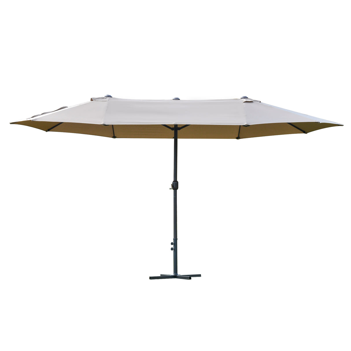 Polyester Double Sided Parasol Umbrella With Cross Base 460cm Width x 270cm Depth - Velmora