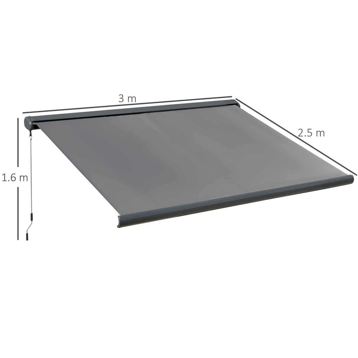 Polyester Electric Awning With Remote Controller 300cm Wide x 250cm Depth - Velmora