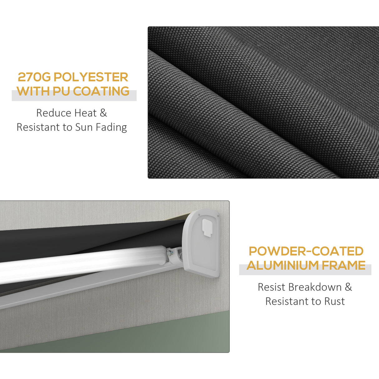 Polyester Electric Cassette Awning 295cm Wide x 250cm Depth - Velmora