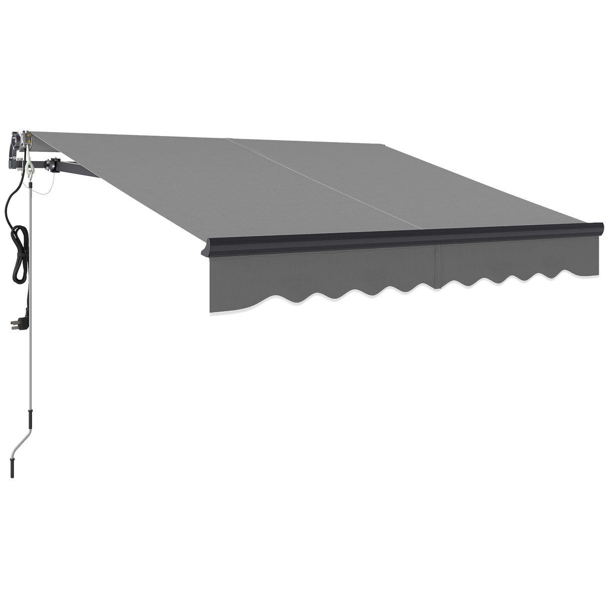 Polyester Electric Retractable Awning With Remote Controller 250cm Wide x 200cm Depth - Velmora
