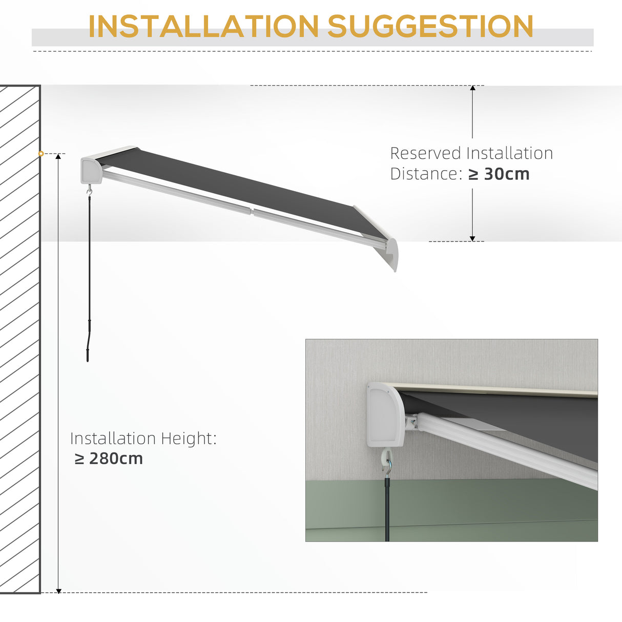 Polyester Electric Retractable Awning With Remote Controller 395cm Wide x 300cm Depth - Velmora