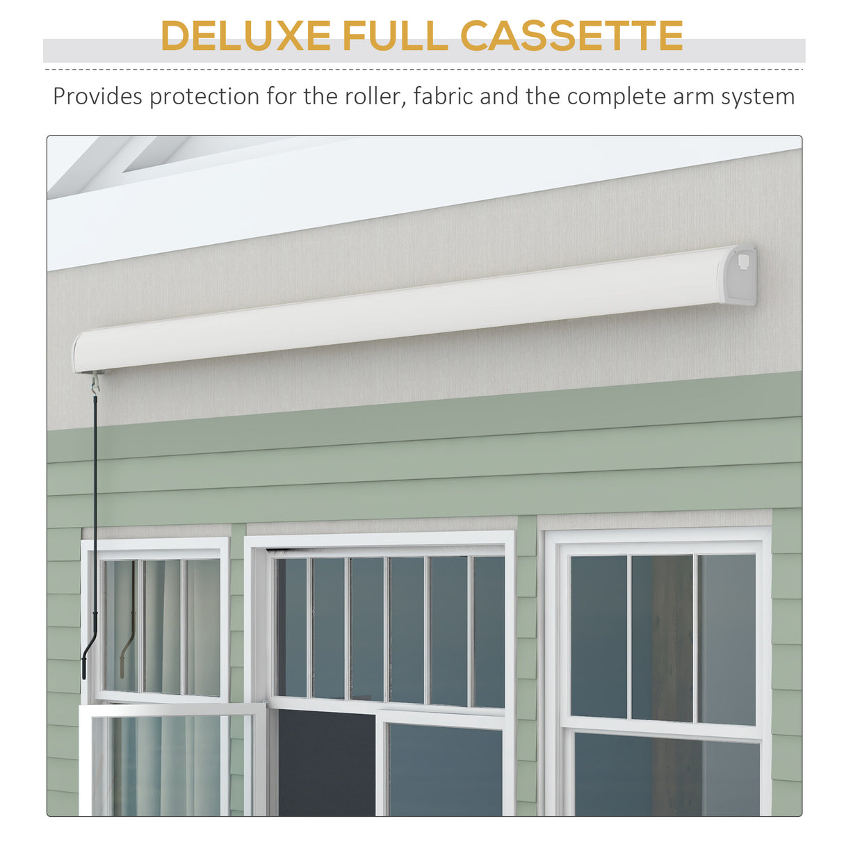 Polyester Electric Retractable Awning With Remote Controller 395cm Wide x 300cm Depth - Velmora