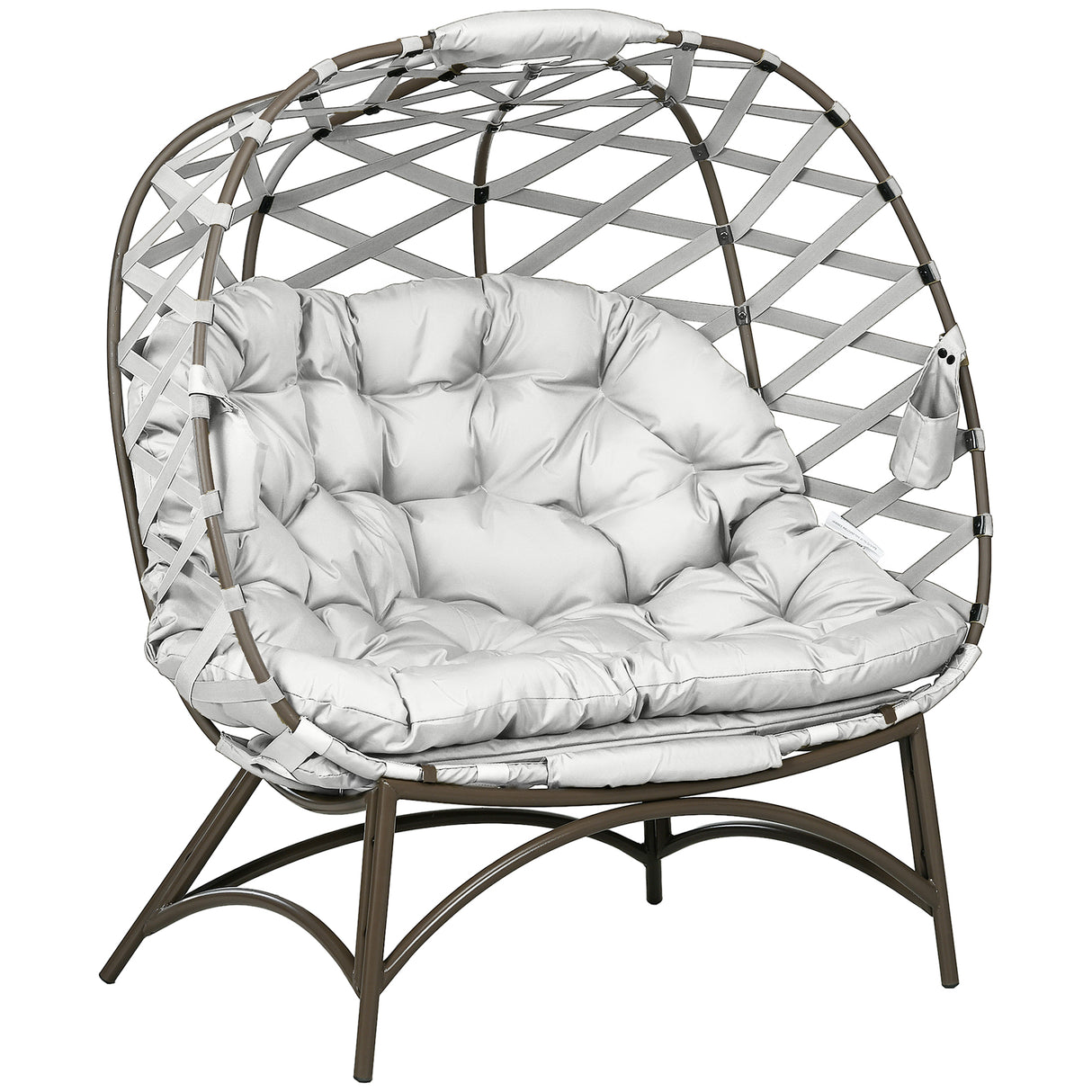 Polyester Fabric 2 Seater Folding Weave Egg Chair for Outdoor - Velmora