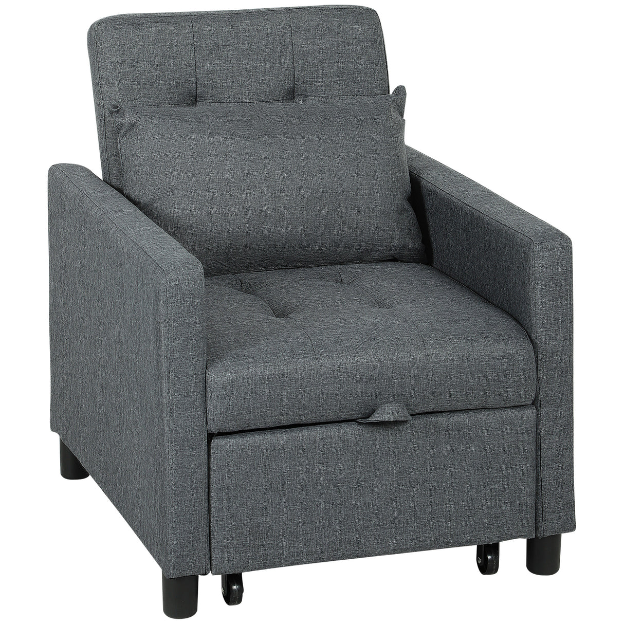 Polyester Fabric 1 Seater Sofa Bed 69cm Wide With 1 Pillow - Velmora