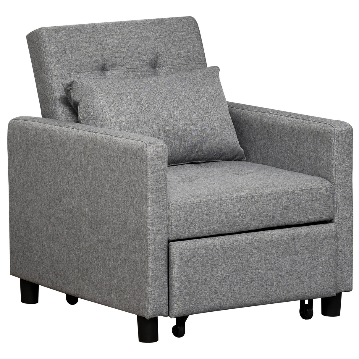 Polyester Fabric 1 Seater Sofa Bed 69cm Wide With 1 Pillow - Velmora