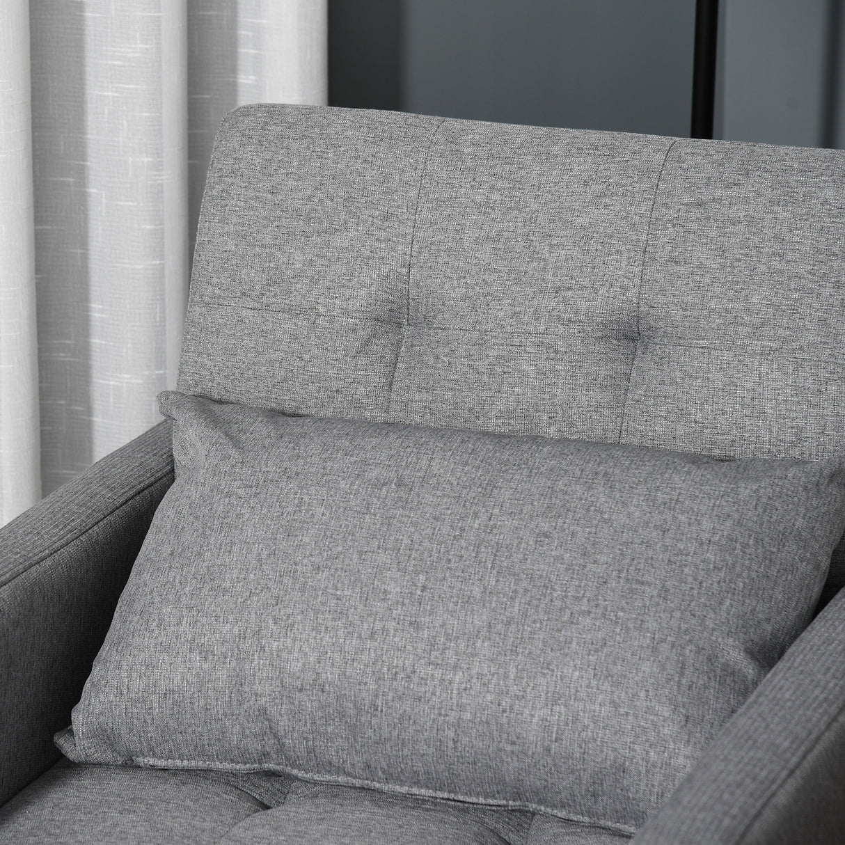 Polyester Fabric 1 Seater Sofa Bed 69cm Wide With 1 Pillow - Velmora