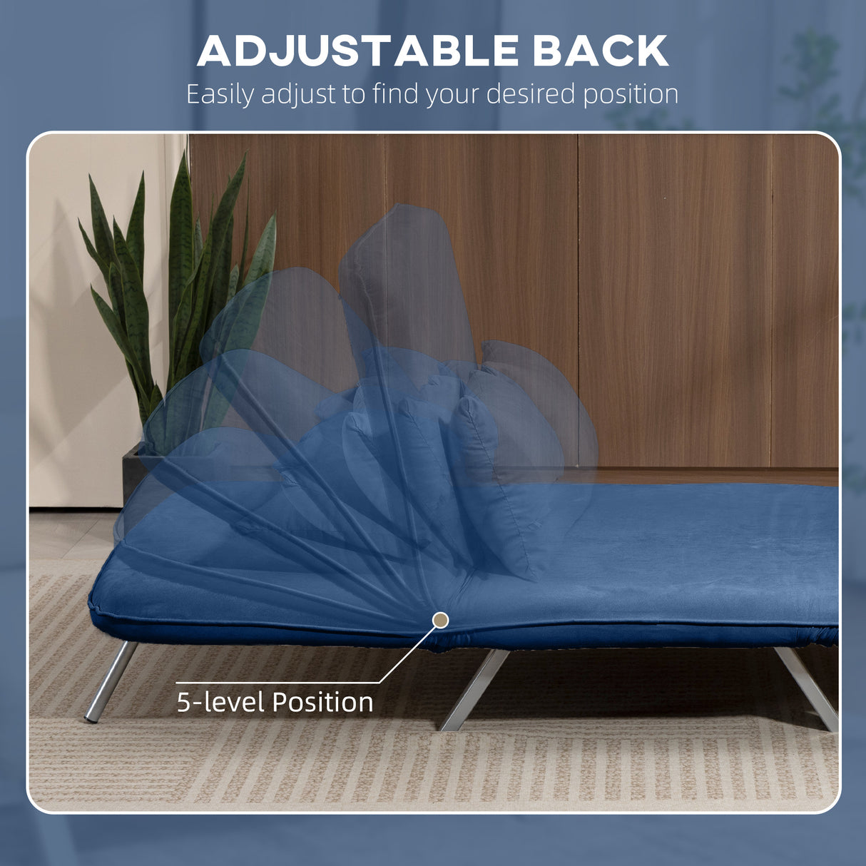 Polyester Fabric 2 Seater Sofa Bed 111cm Wide - Velmora