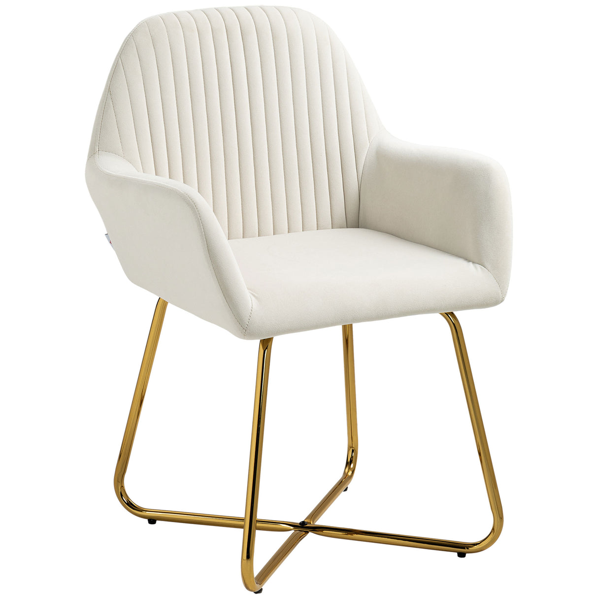Polyester Fabric Accent Chair 60cm Wide With Metal Base - Velmora