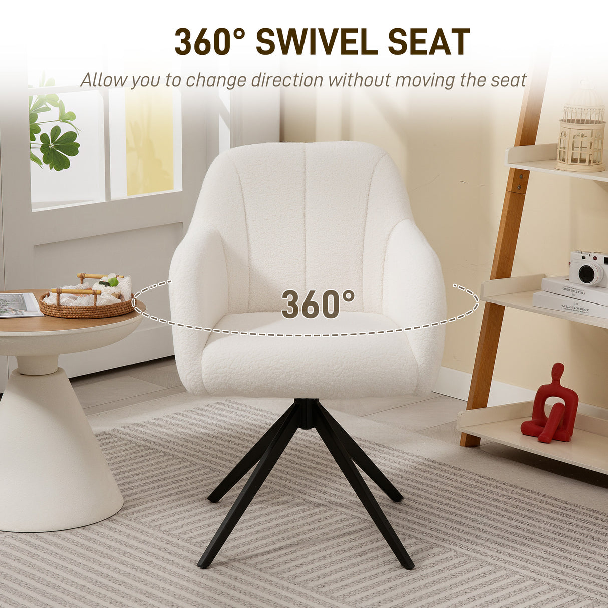 Polyester Fabric Accent Chair 63cm Wide With Steel Legs - Velmora