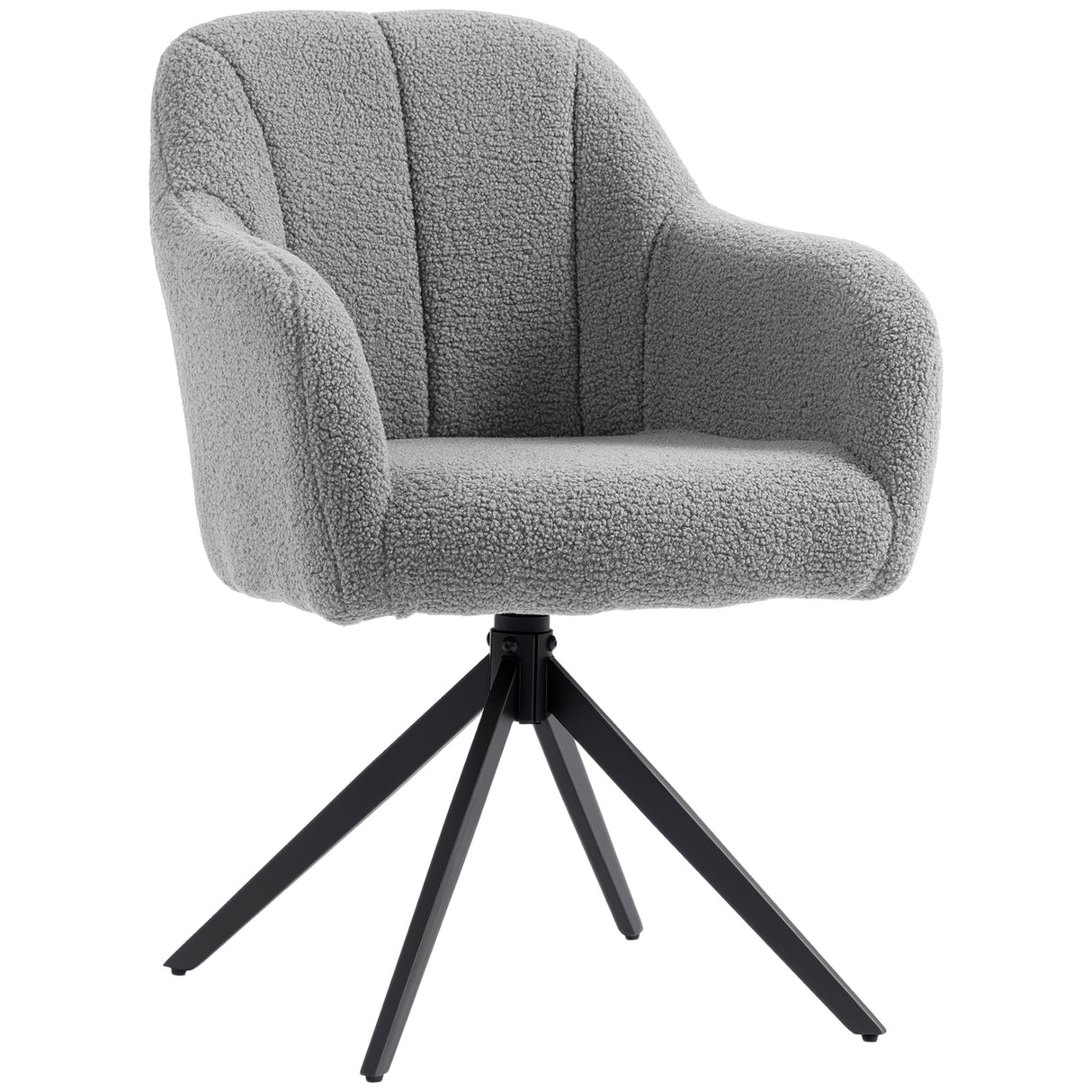 Polyester Fabric Accent Chair 63cm Wide With Steel Legs - Velmora