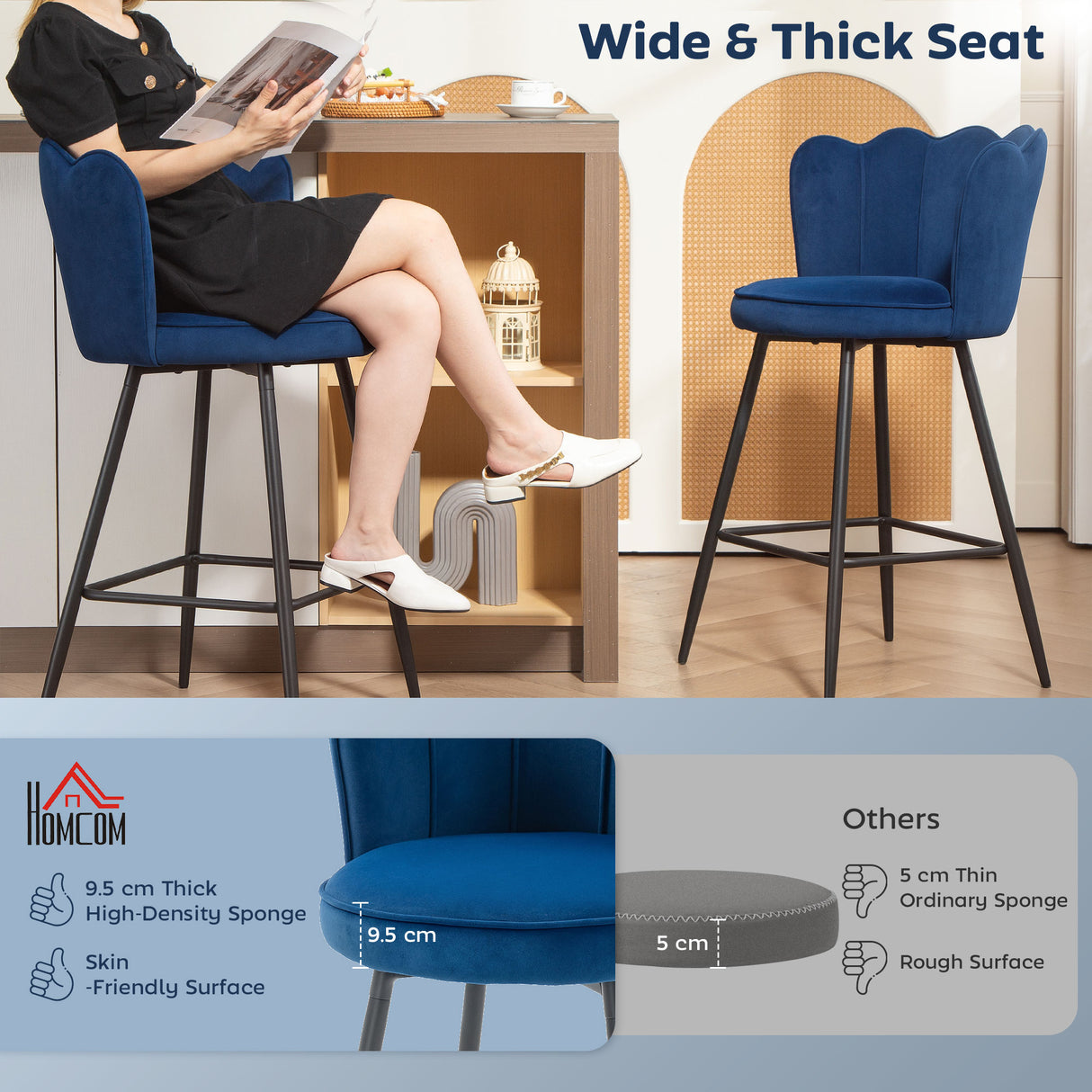 Polyester Fabric Bar Chairs in Set Of 2 - Velmora