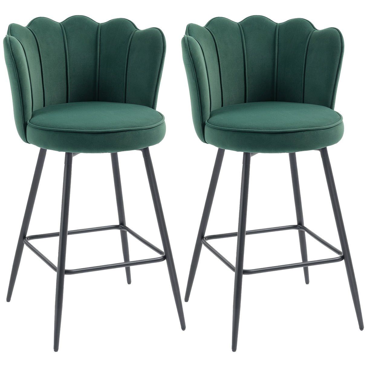 Polyester Fabric Bar Chairs in Set Of 2 - Velmora