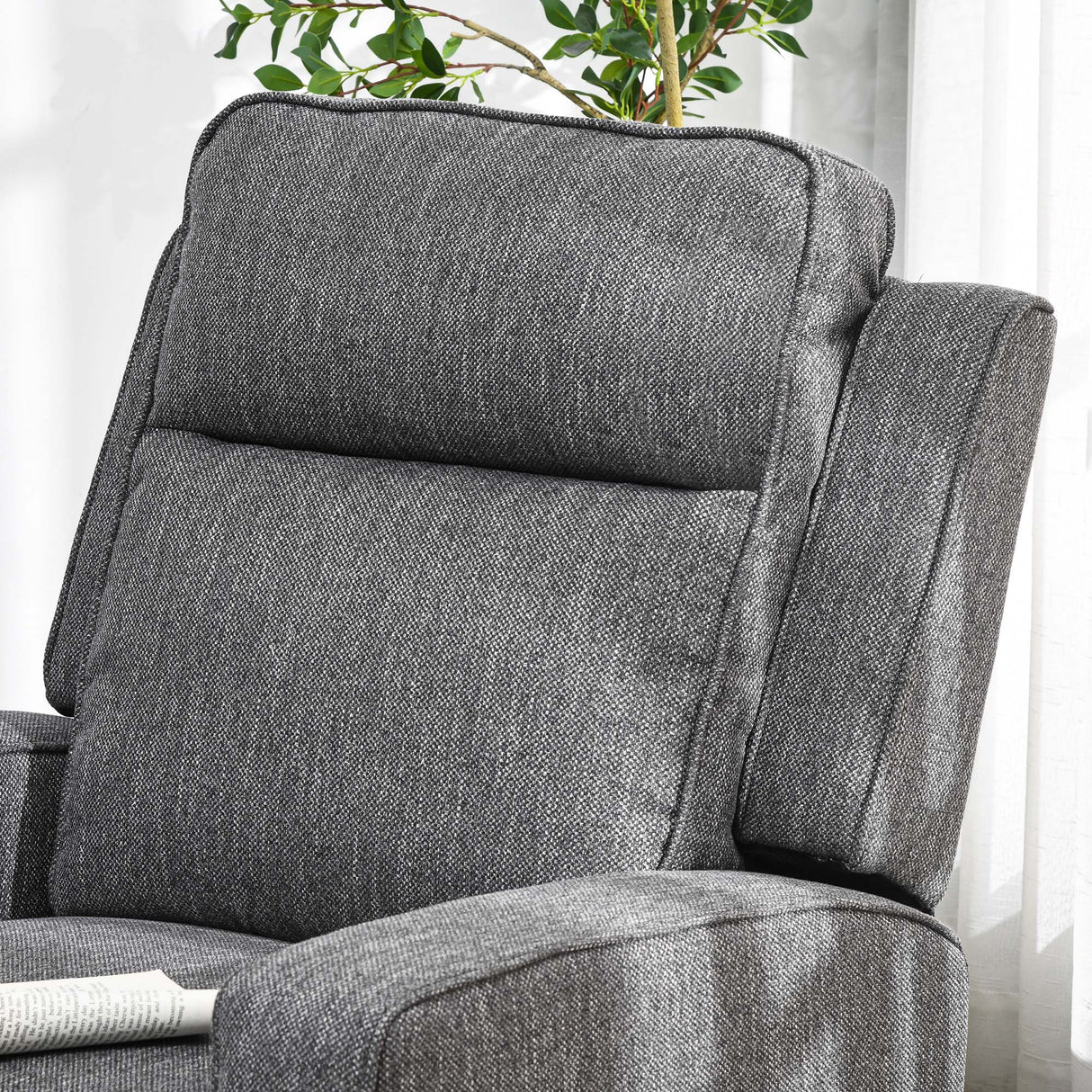 Polyester Fabric Electric Recliner Chair 84cm Wide - Velmora
