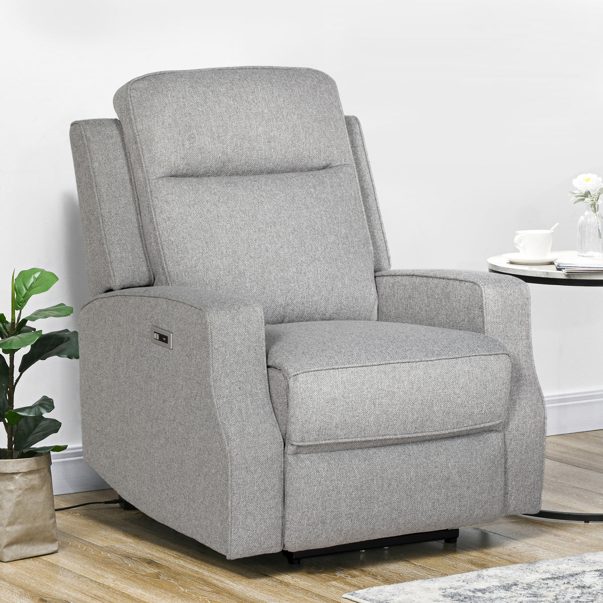 Polyester Fabric Electric Recliner Chair 84cm Wide - Velmora