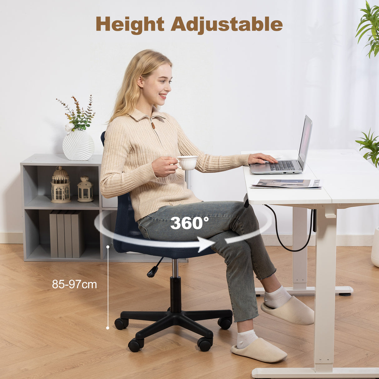 Polyester Fabric Home And Office Chair 43cm W x 54cm D Armless - Velmora