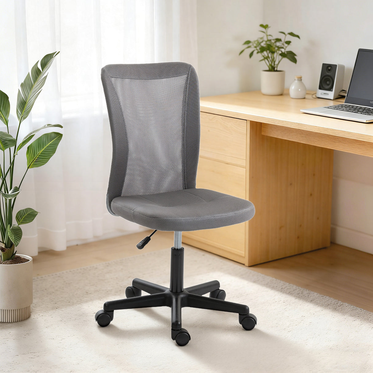 Polyester Fabric Home And Office Chair 43cm W x 54cm D Armless - Velmora
