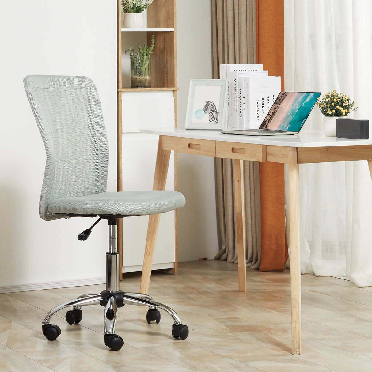 Polyester Fabric Home And Office Chair 43cm W x 58cm D Armless - Velmora