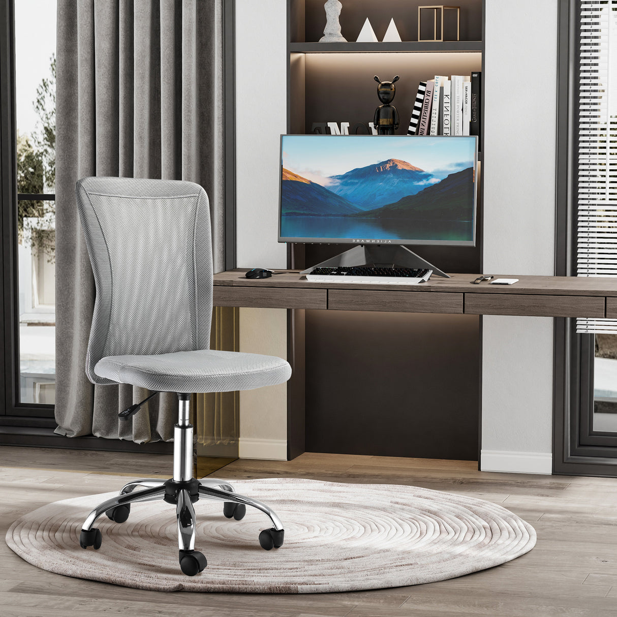 Polyester Fabric Home And Office Chair 43cm W x 58cm D Armless - Velmora