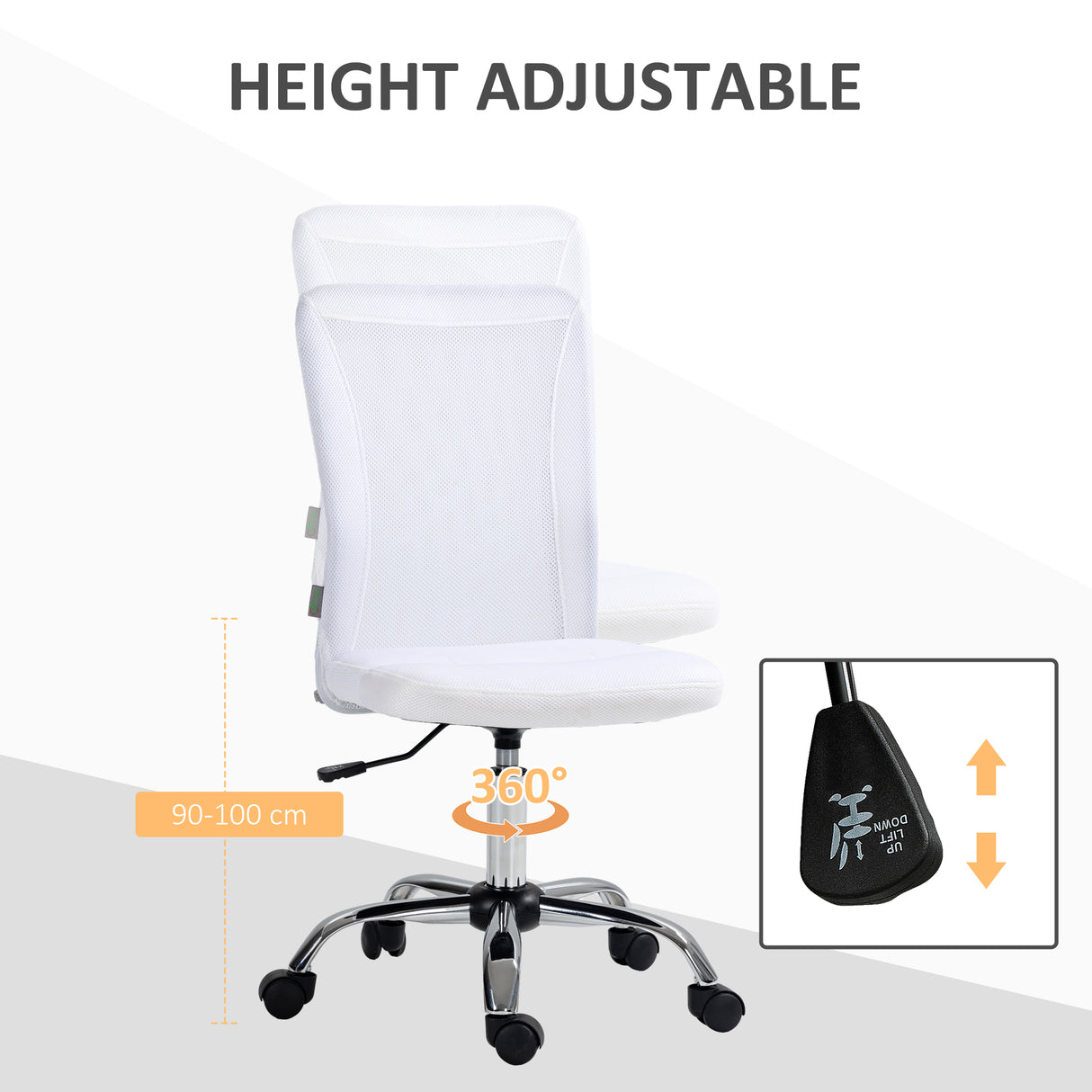 Polyester Fabric Home And Office Chair 43cm W x 58cm D Armless - Velmora