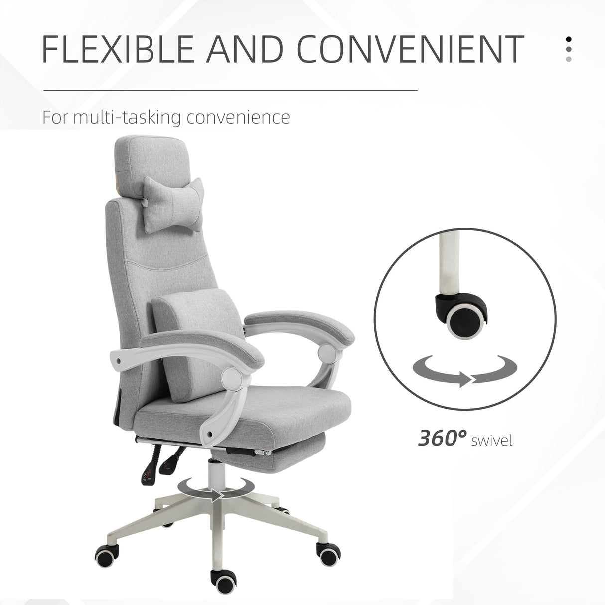 Polyester Fabric Home And Office Chair 62cm Wide High Back - Velmora