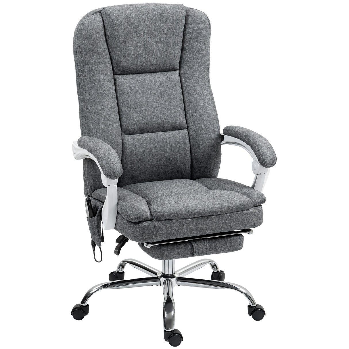 Polyester Fabric Home And Office Chair 66cm Wide With Footrest - Velmora