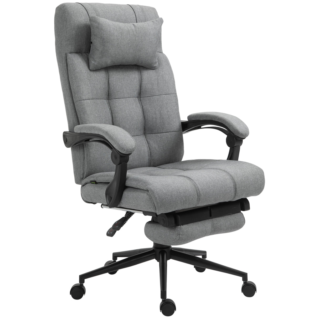 Polyester Fabric Home And Office Chair 66cm Wide With Headrest And Footrest - Velmora
