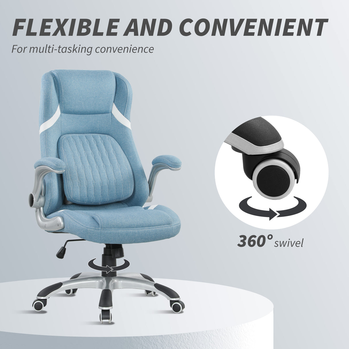 Polyester Fabric Home And Office Chair 68cm Wide High Back - Velmora