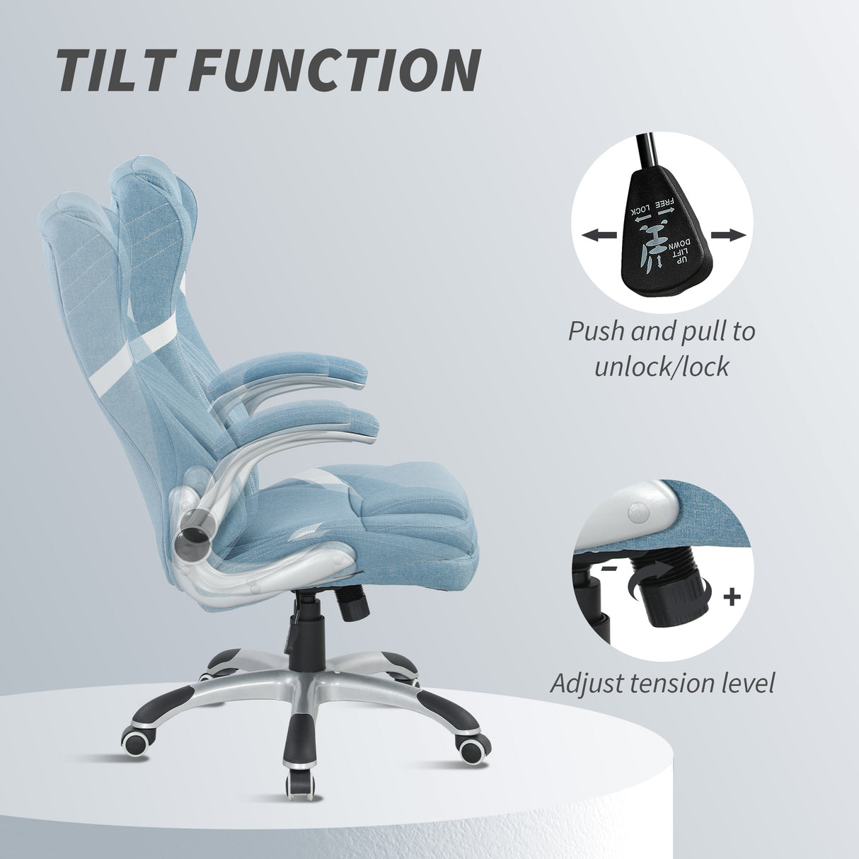 Polyester Fabric Home And Office Chair 68cm Wide High Back - Velmora