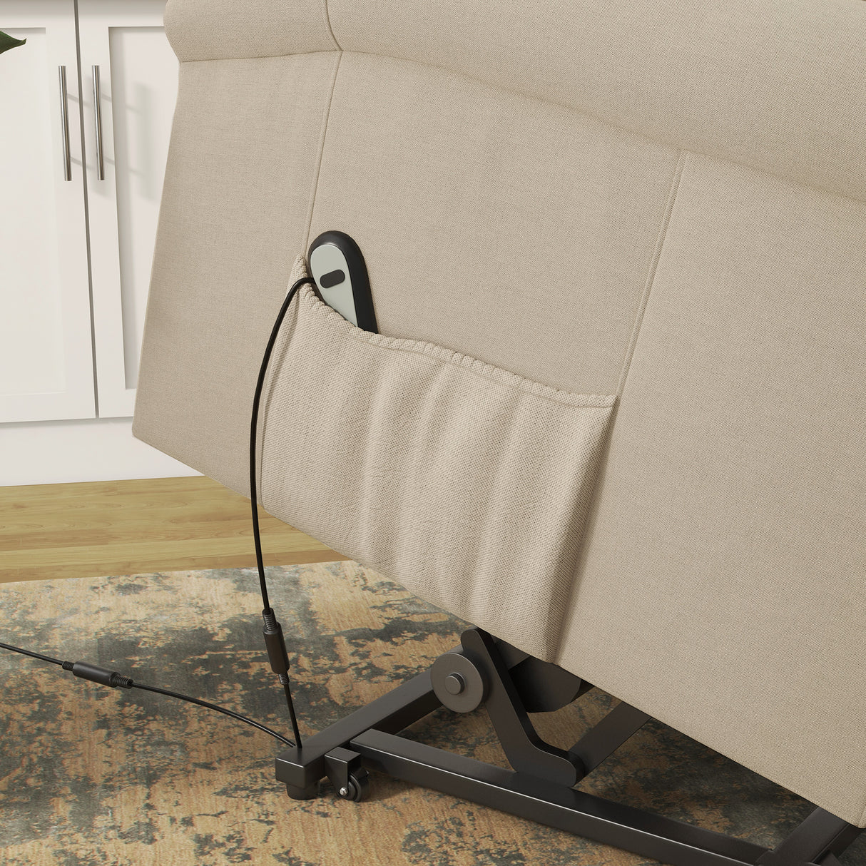 Polyester Fabric Recliner Chair 72.5cm Wide With Footrest - Velmora