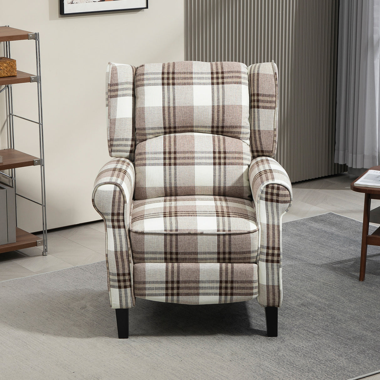 Polyester Fabric Recliner Chair 77cm Wide With Footrest - Velmora