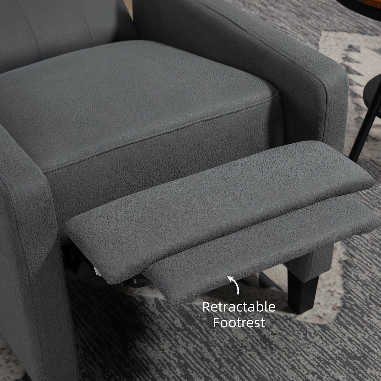 Polyester Fabric Reclining Armchair With Leg Rest 68cm Wide - Velmora