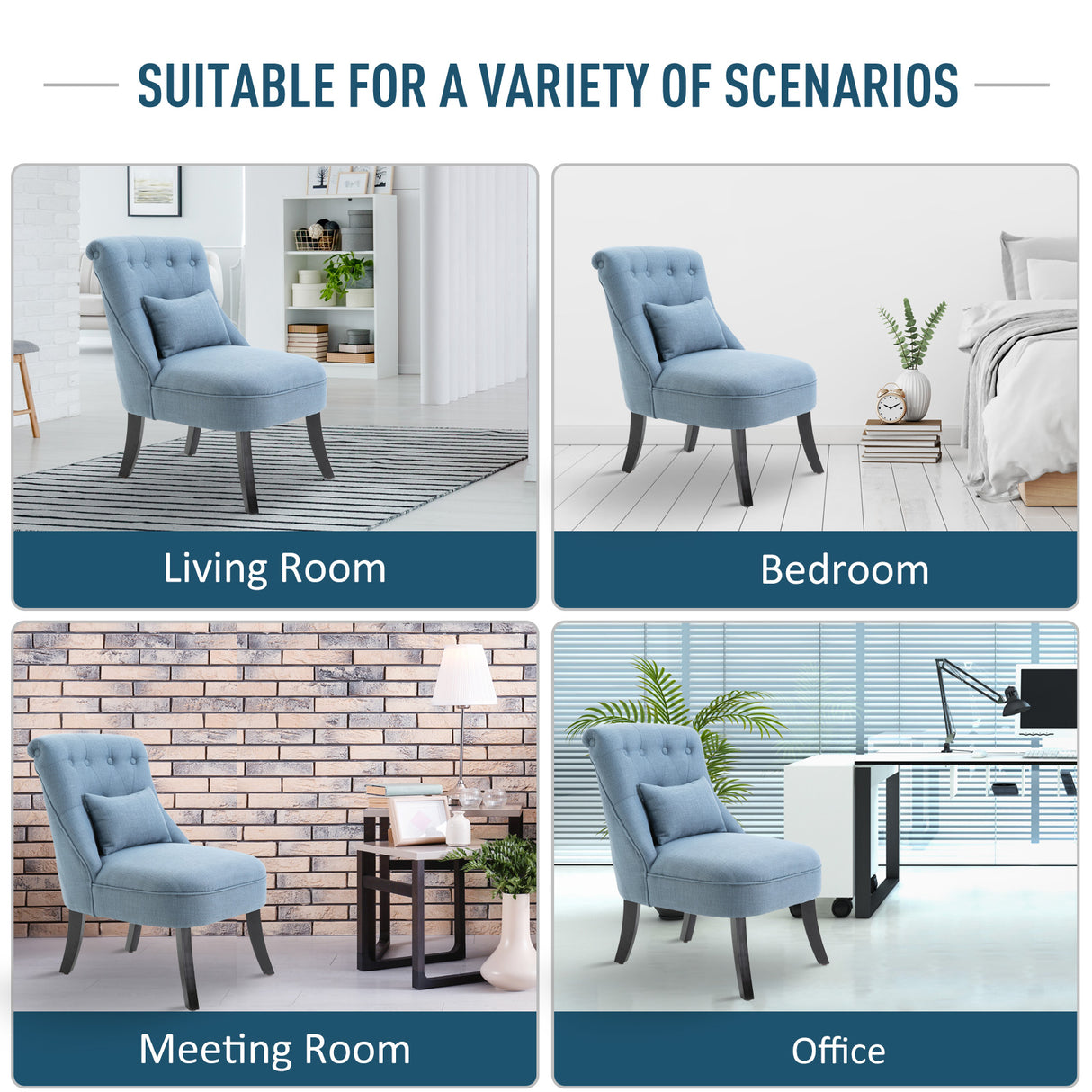 Polyester Fabric Single Sofa Tub Chair 52.5cm Wide in Set Of 2 - Velmora