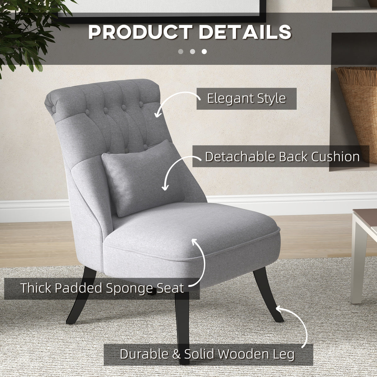 Polyester Fabric Single Sofa Tub Chair 52.5cm Wide in Set Of 2 - Velmora