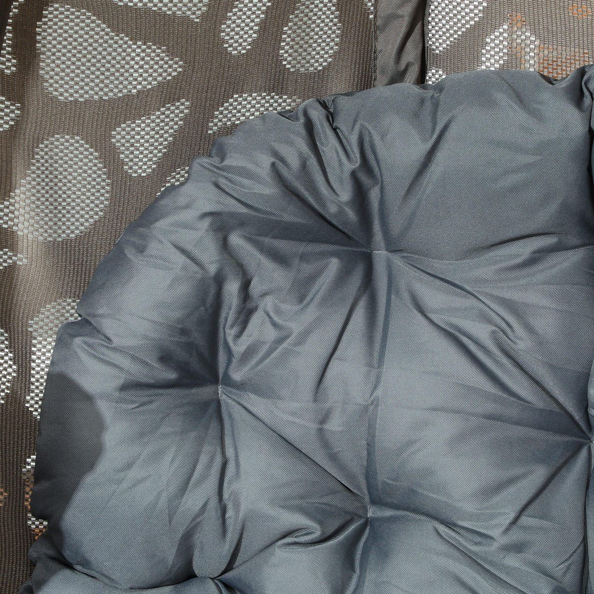 Polyester Fabric Swivel Egg Chair With Cushions - Velmora