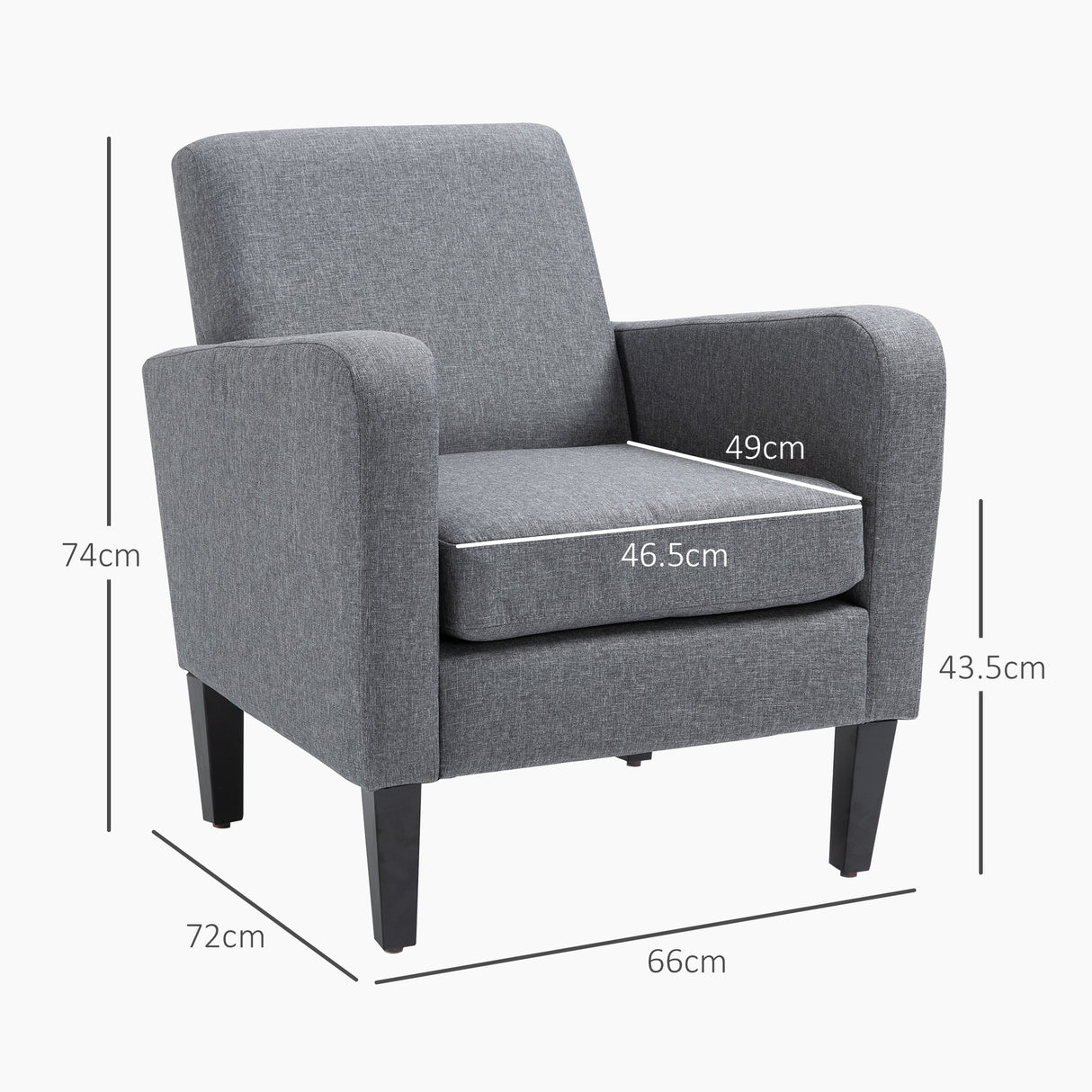 Polyester Fabric Upholstered Accent Chair 66cm Wide in Set Of 2 - Velmora