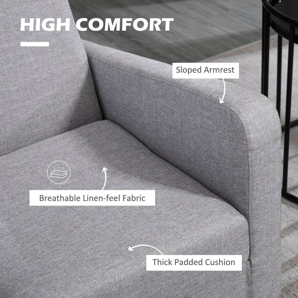 Polyester Fabric Upholstered Accent Chair 66cm Wide in Set Of 2 - Velmora