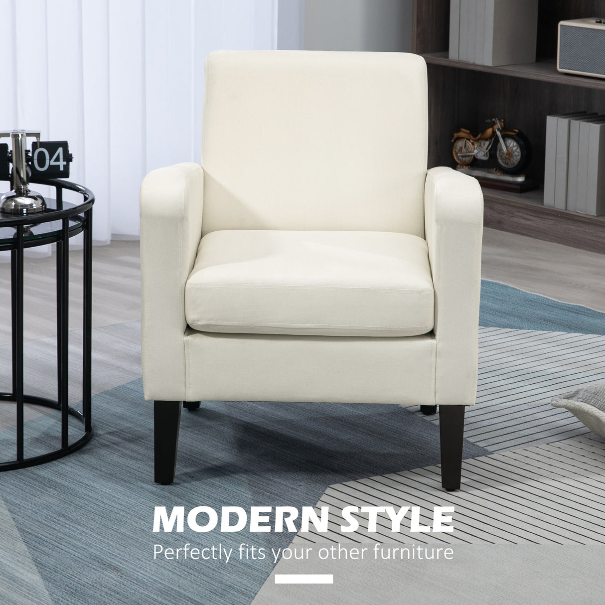 Polyester Fabric Upholstered Accent Chair 66cm Wide in Set Of 2 - Velmora