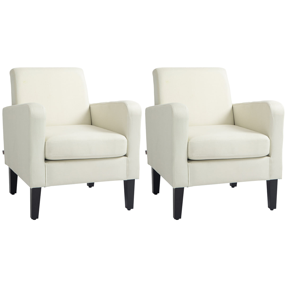 Polyester Fabric Upholstered Accent Chair 66cm Wide in Set Of 2 - Velmora