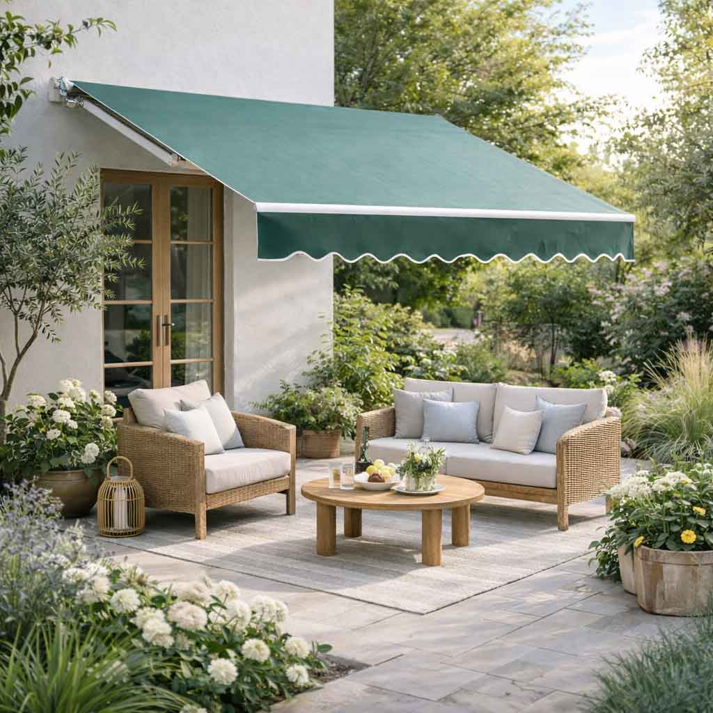 Polyester Manual Retractable Awning 295cm Wide x 250cm Depth - Velmora