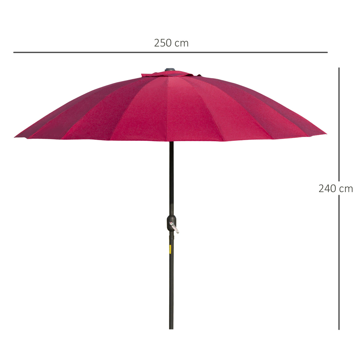 Polyester Shanghai Tilting Parasol Umbrella 250cm Diameter - Velmora