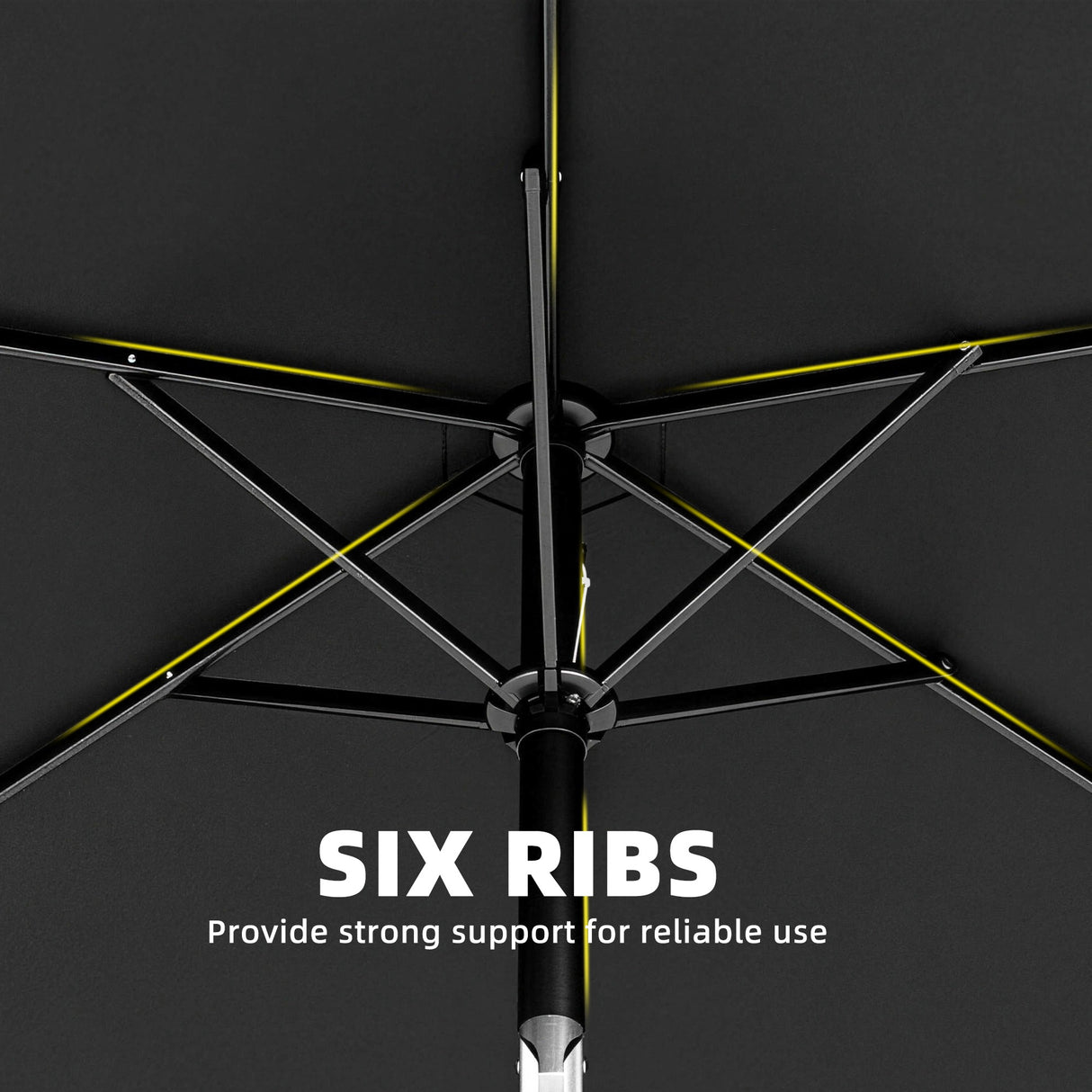 Polyester Tilting Parasol Umbrella 196cm Diameter - Velmora