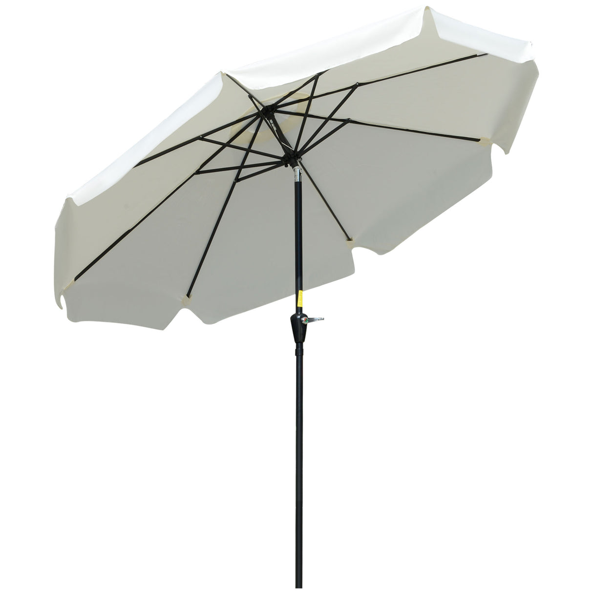 Polyester Tilting Parasol Umbrella 266cm Diameter - Velmora
