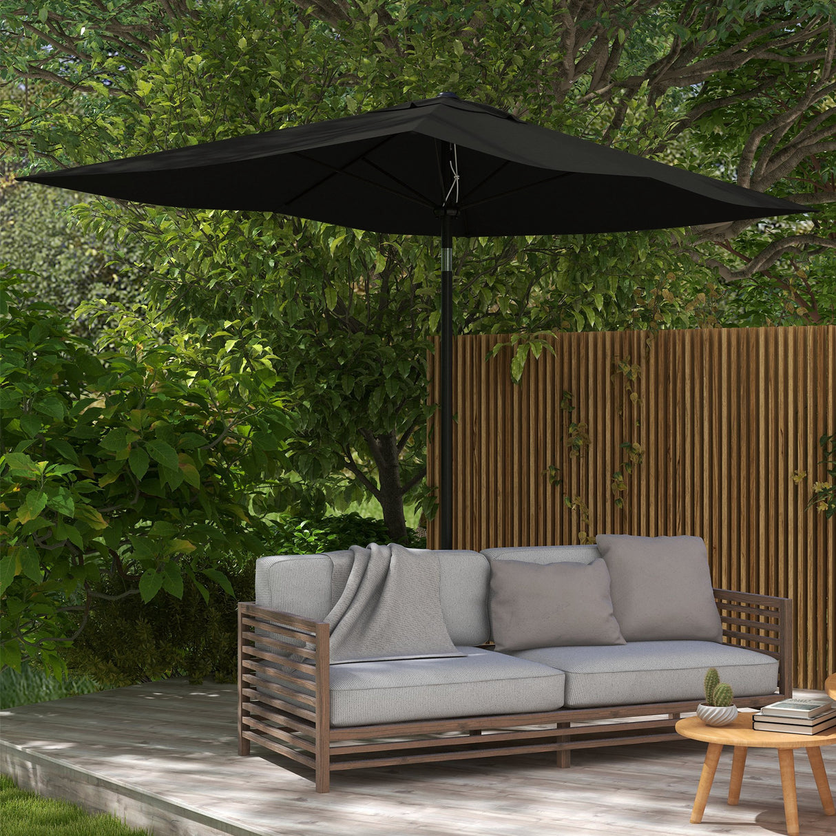 Polyester Tilting Parasol Umbrella 290cm Width x 205cm Depth - Velmora