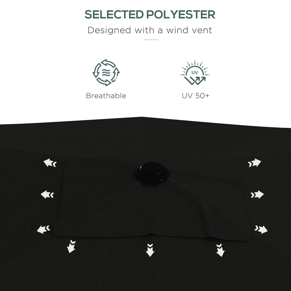 Polyester Tilting Parasol Umbrella 290cm Width x 205cm Depth - Velmora