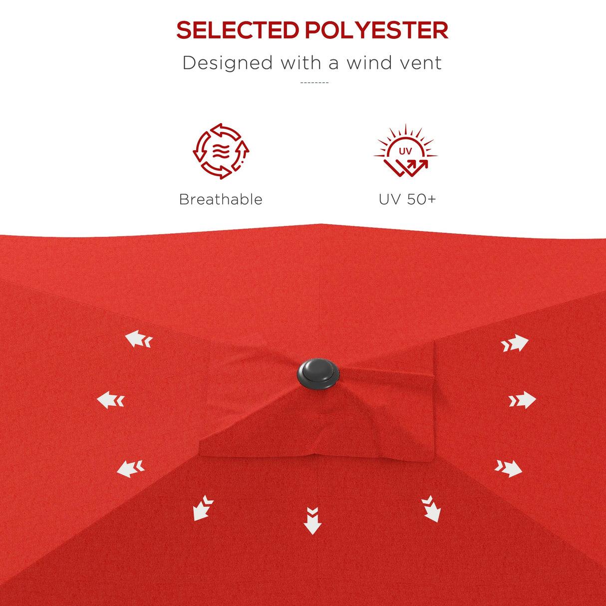Polyester Tilting Parasol Umbrella 290cm Width x 205cm Depth - Velmora