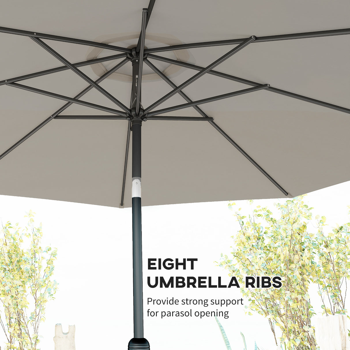 Polyester Tilting Parasol Umbrella 295cm Diameter - Velmora