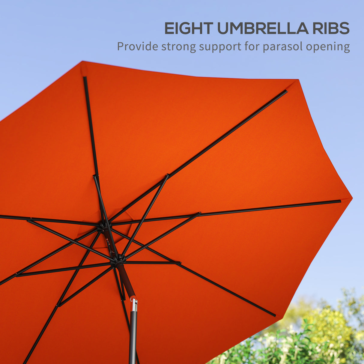Polyester Tilting Parasol Umbrella 295cm Diameter - Velmora