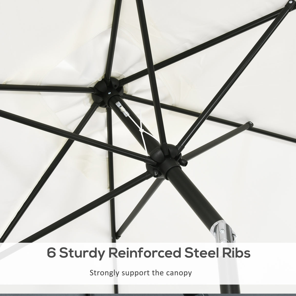 Polyester Tilting Parasol Umbrella 295cm Width x 195cm Depth - Velmora